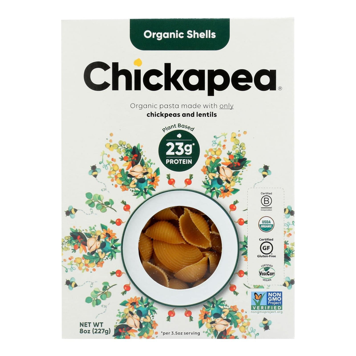 Chickapea Pasta - Pasta - Shells - Case Of 6 - 8 Oz. | OnlyNaturals.us