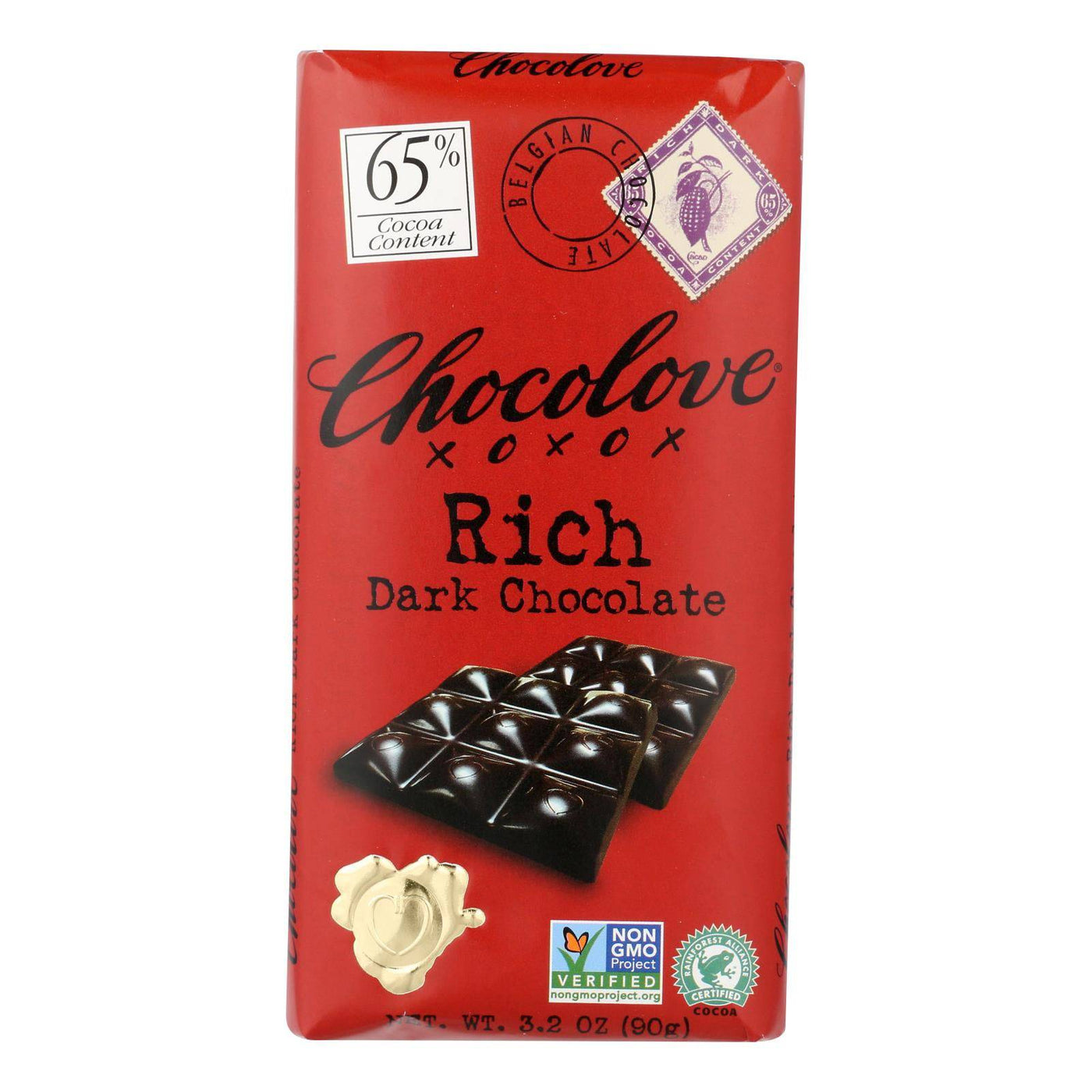 Chocolove Xoxox - Premium Chocolate Bar - Dark Chocolate - Rich - 3.2 Oz Bars - Case Of 12 | OnlyNaturals.us