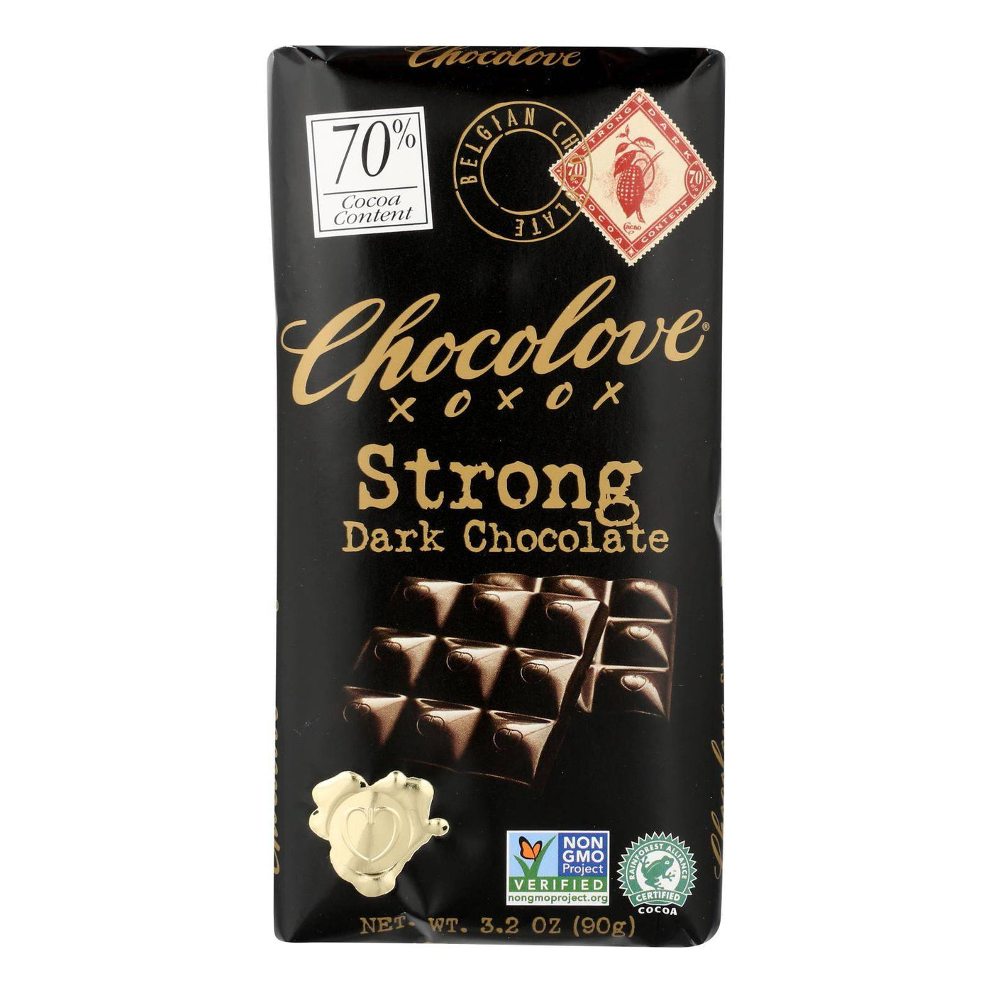 Chocolove Xoxox - Premium Chocolate Bar - Dark Chocolate - Strong - 3.2 Oz Bars - Case Of 12 | OnlyNaturals.us