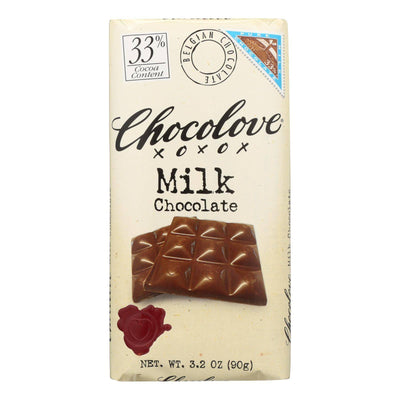 Chocolove Xoxox - Premium Chocolate Bar - Milk Chocolate - Pure - 3.2 Oz Bars - Case Of 12 | OnlyNaturals.us