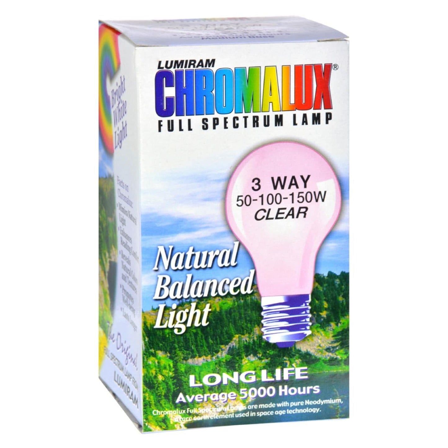 Chromalux Standard Clear 3 Way Light Bulb - 1 Bulb | OnlyNaturals.us