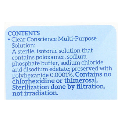 Clear Conscience Multi Purpose Contact Lens Solution - 12 Oz | OnlyNaturals.us