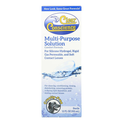Clear Conscience Multi Purpose Contact Lens Solution - 12 Oz | OnlyNaturals.us