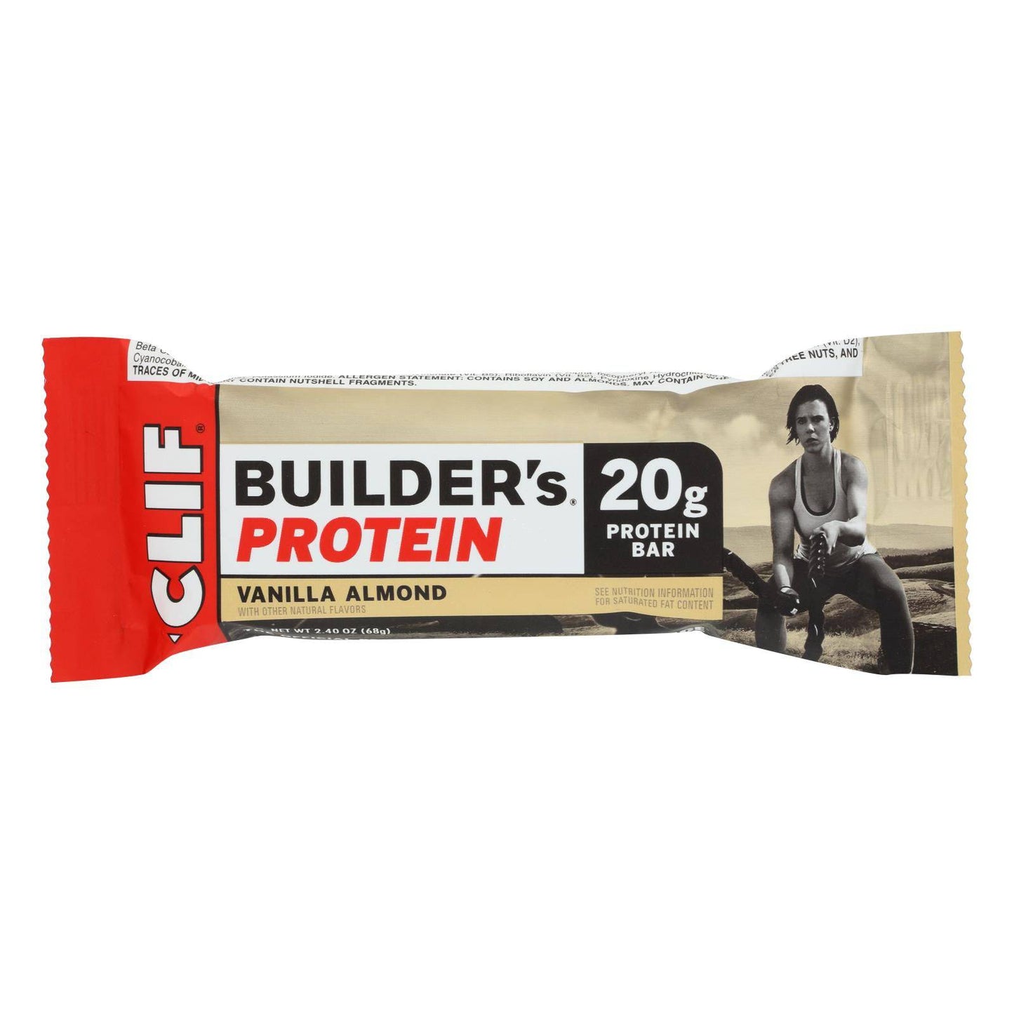 Buy Clif Bar Builder Bar - Vanilla Almond - Case Of 12 - 2.4 Oz  at OnlyNaturals.us