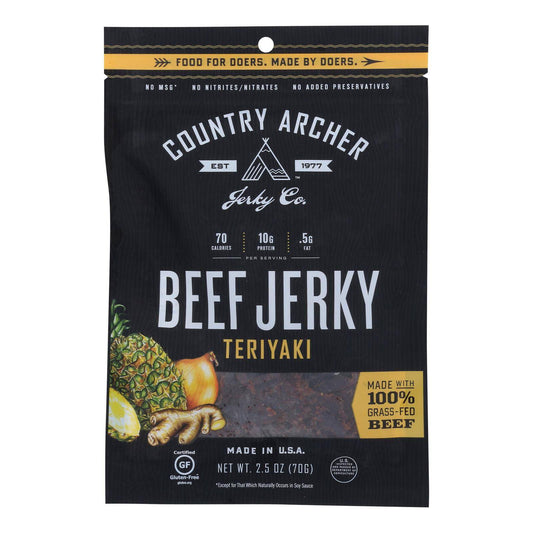 Country Archer - Jerky Beef Teriyaki - Case Of 12-2.5 Oz | OnlyNaturals.us