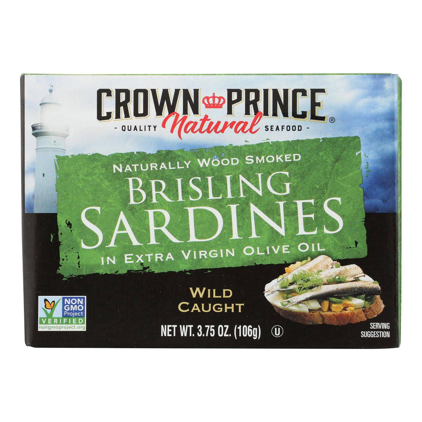 Buy Crown Prince Brisling Sardines In Extra Virgin Olive Oil - Case Of 12 - 3.75 Oz.  at OnlyNaturals.us