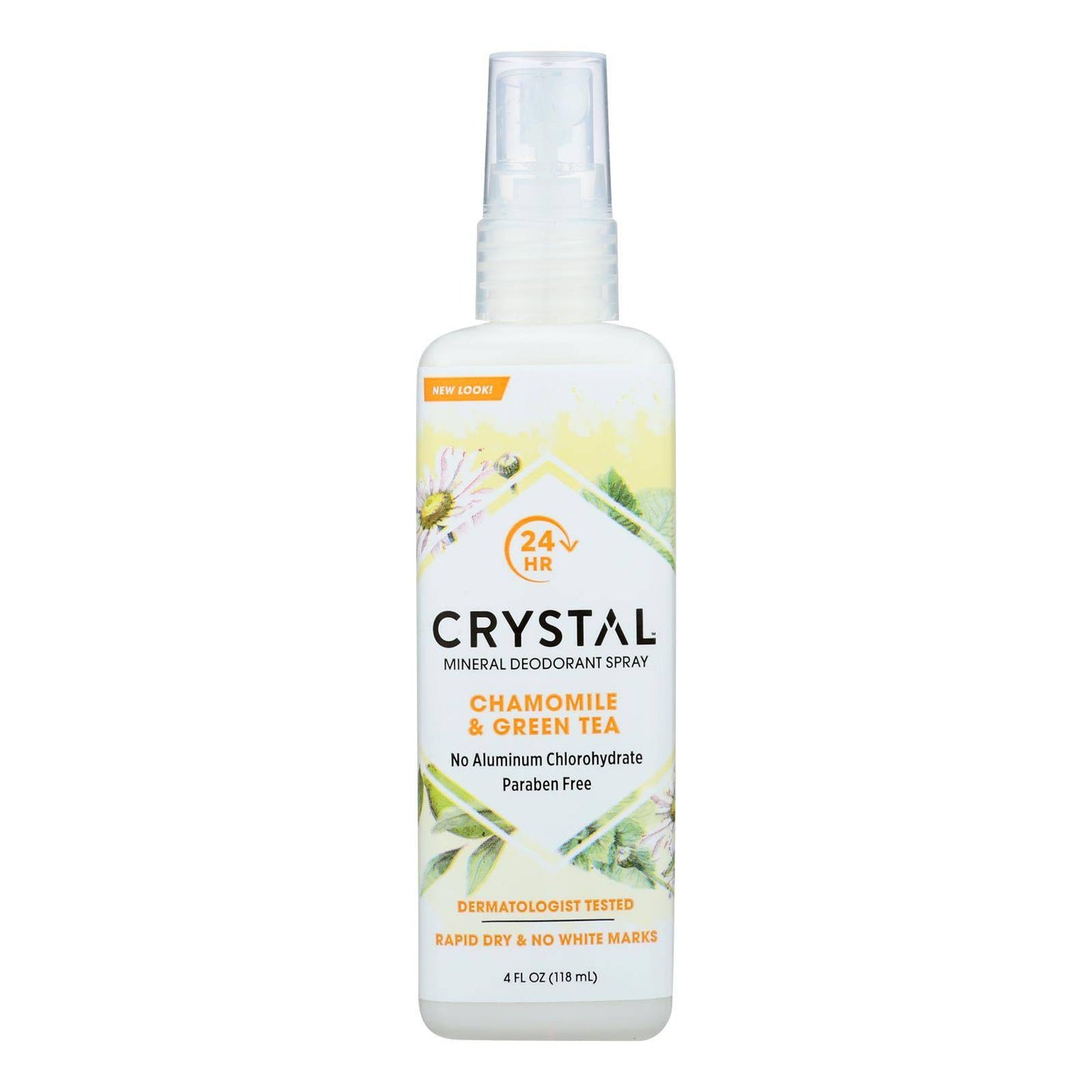 Crystal Essence Mineral Deodorant Body Spray Chamomile And Green Tea - 4 Fl Oz | OnlyNaturals.us