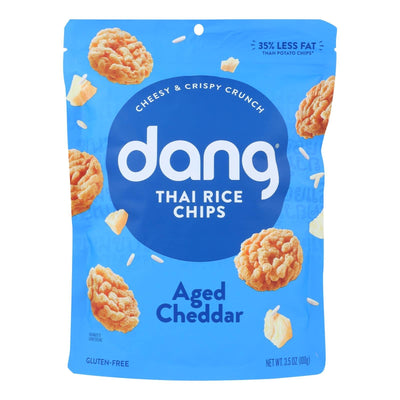 Dang - Sticky Rice Chips - Aged Cheddar - Case Of 12 - 3.5 Oz. | OnlyNaturals.us