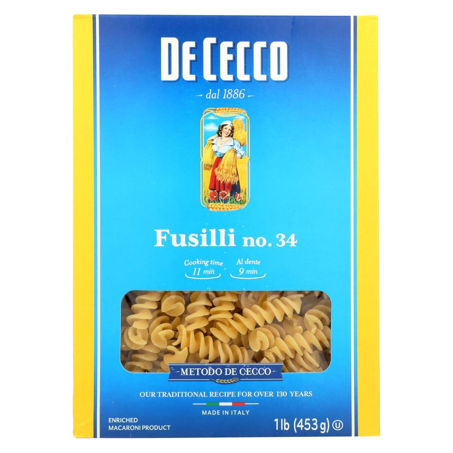 De Cecco Pasta - Pasta - Fusilli - Case Of 12 - 16 Oz | OnlyNaturals.us