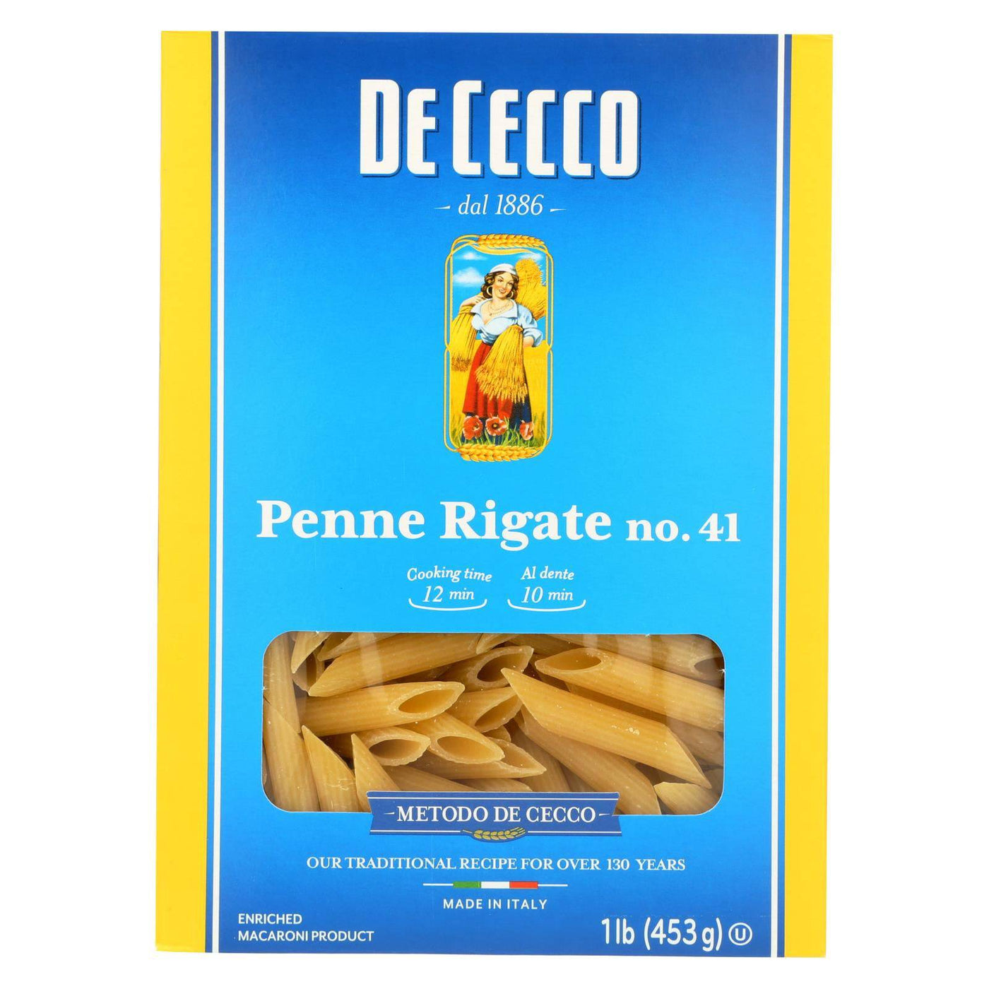 De Cecco Pasta - Pasta - Penne Rigate - Case Of 12 - 16 Oz | OnlyNaturals.us