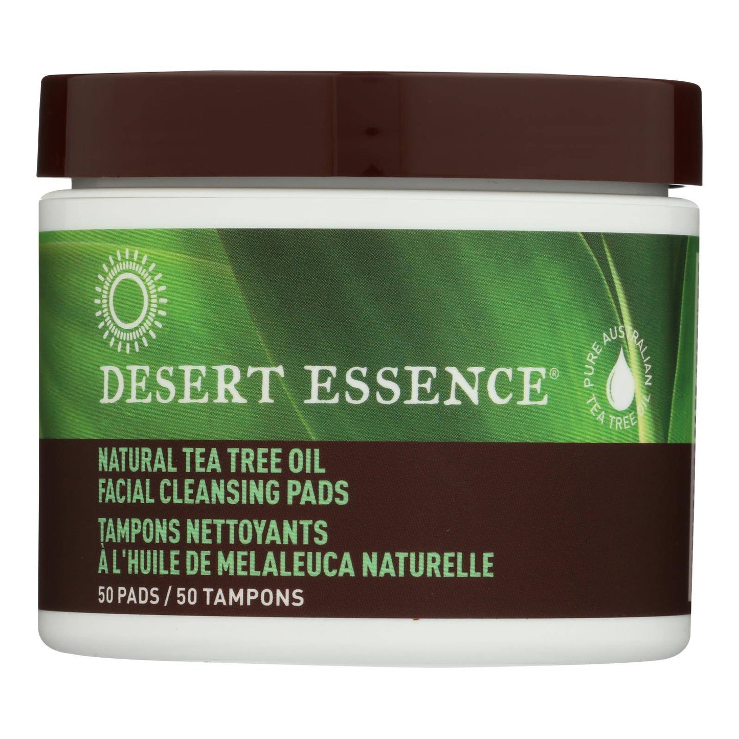 Desert Essence - Natural Tea Tree Oil Facial Cleansing Pads - Original - 50 Pads | OnlyNaturals.us
