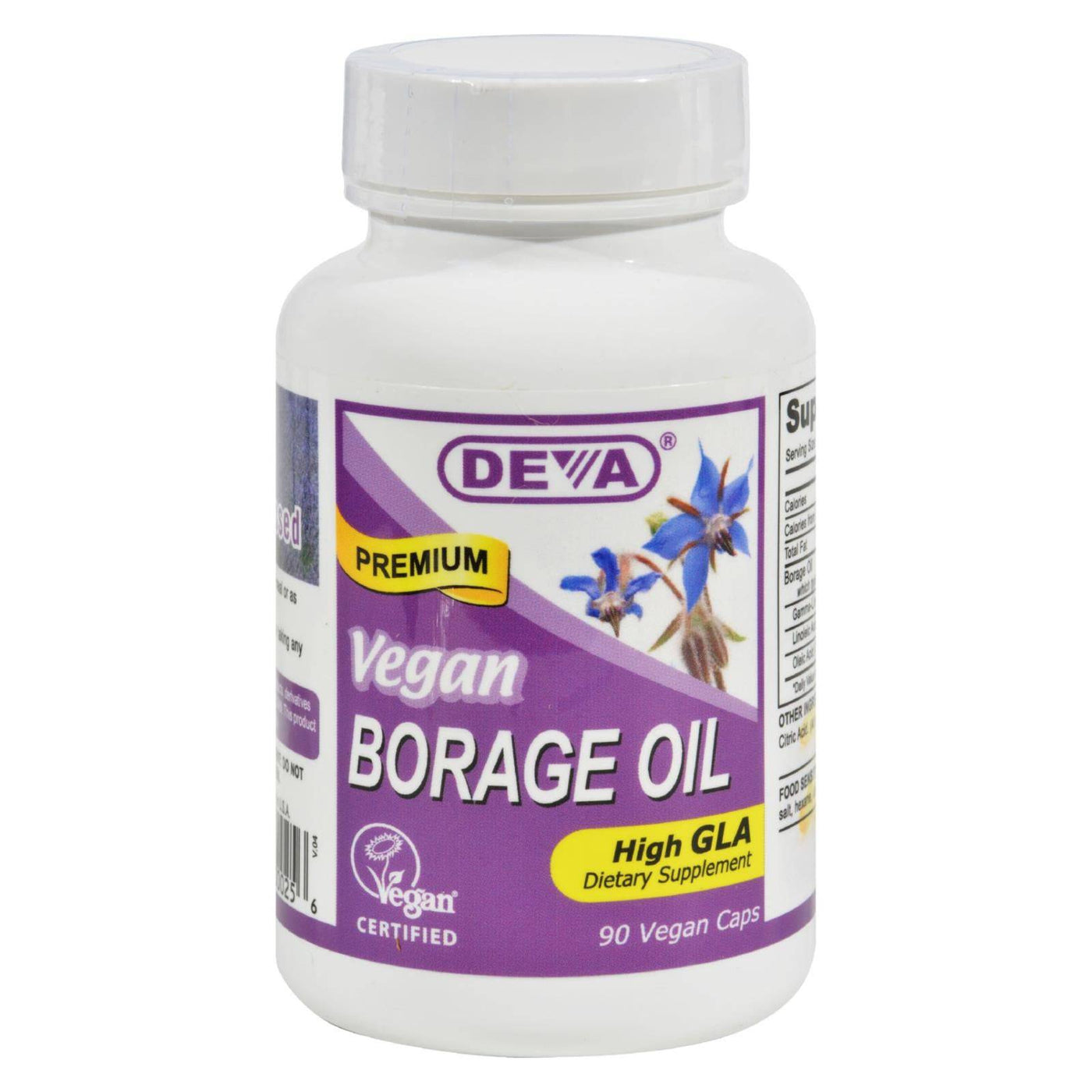 Buy Deva Vegan Vitamins - Borage Oil - 500 Mg - 90 Vegan Capsules  at OnlyNaturals.us