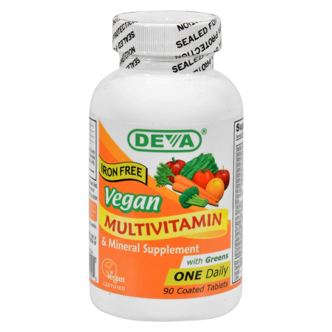 Buy Deva Vegan Vitamins - Multivitamin And Mineral Supplement Iron Free - 90 Tablets  at OnlyNaturals.us