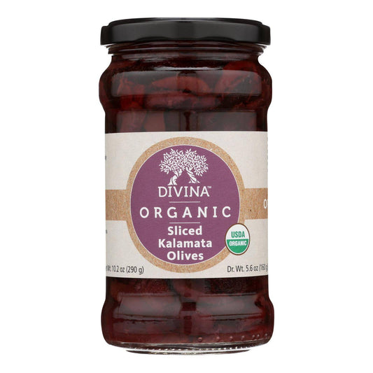 Divina - Organic Olives - Kalamata Sliced - Case Of 6 - 5.6 Oz. | OnlyNaturals.us