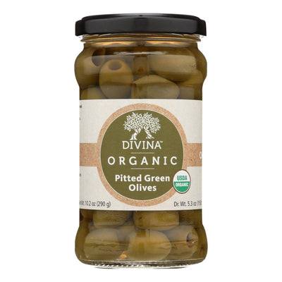 Buy Divina - Organic Pitted Green Olives - Case Of 6 - 6 Oz.  at OnlyNaturals.us
