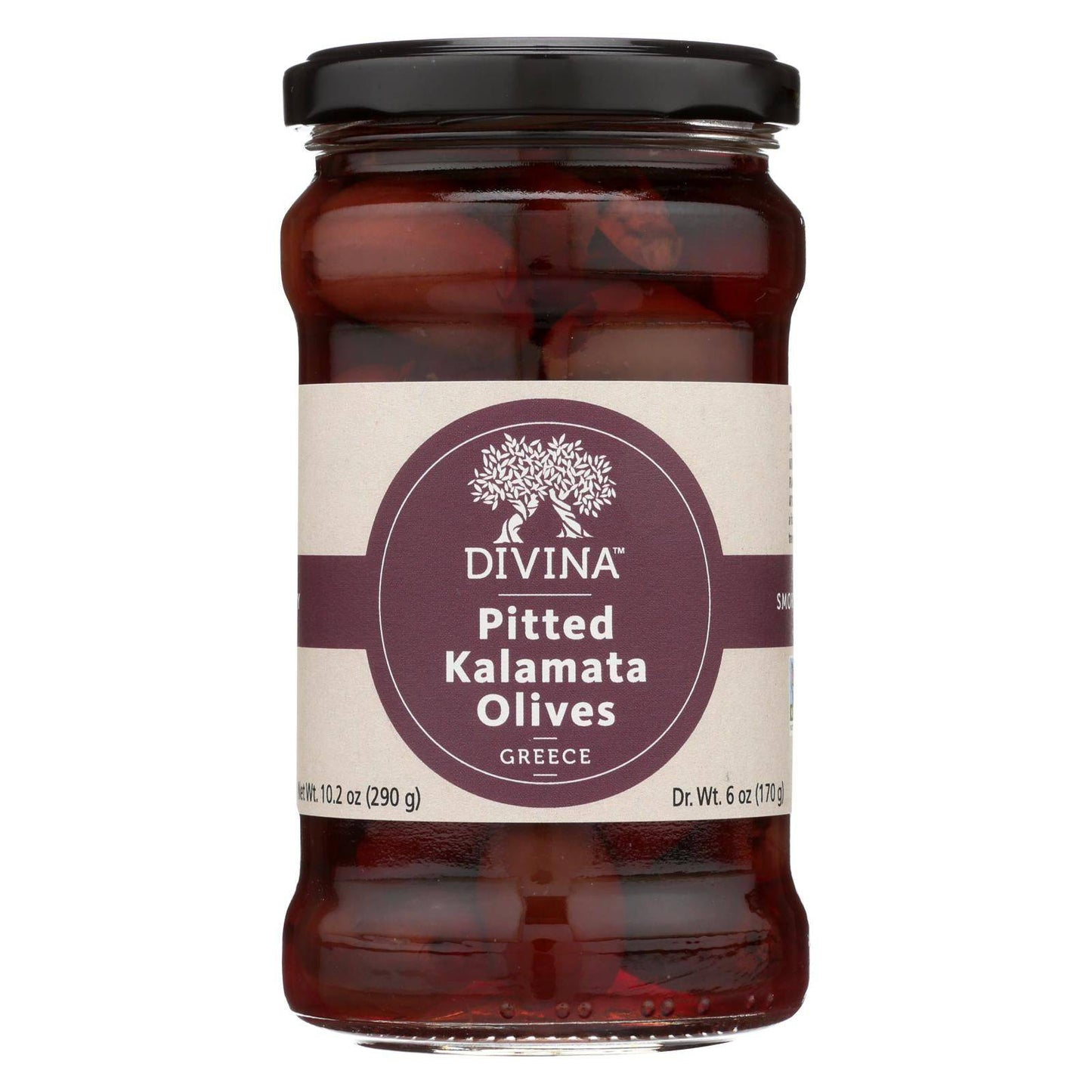 Divina - Organic Pitted Kalamata Olives - Case Of 6 - 6 Oz. | OnlyNaturals.us