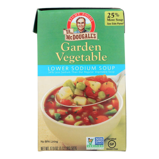 Dr. Mcdougall's Garden Vegetable Lower Sodium Soup - Case Of 6 - 17.9 Oz. | OnlyNaturals.us