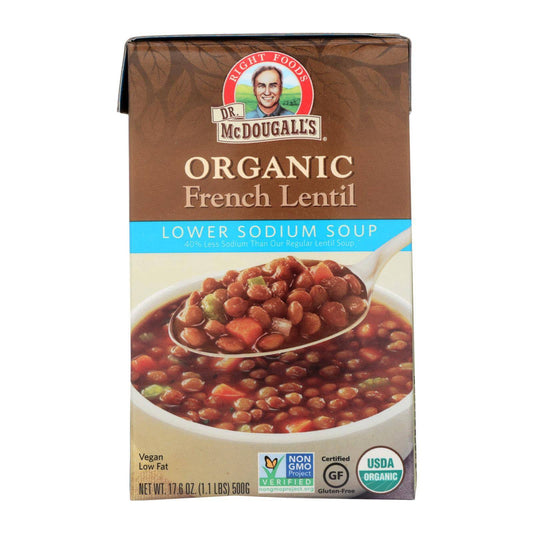 Dr. Mcdougall's Organic French Lentil Lower Sodium Soup - Case Of 6 - 17.6 Oz. | OnlyNaturals.us