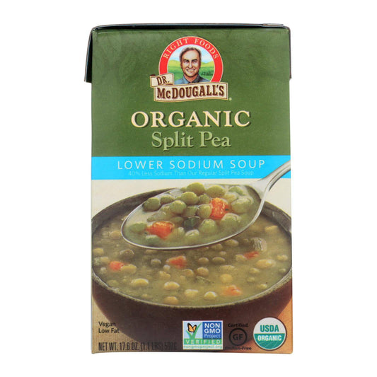 Dr. Mcdougall's Organic Split Pea Lower Sodium Soup - Case Of 6 - 17.6 Oz. | OnlyNaturals.us