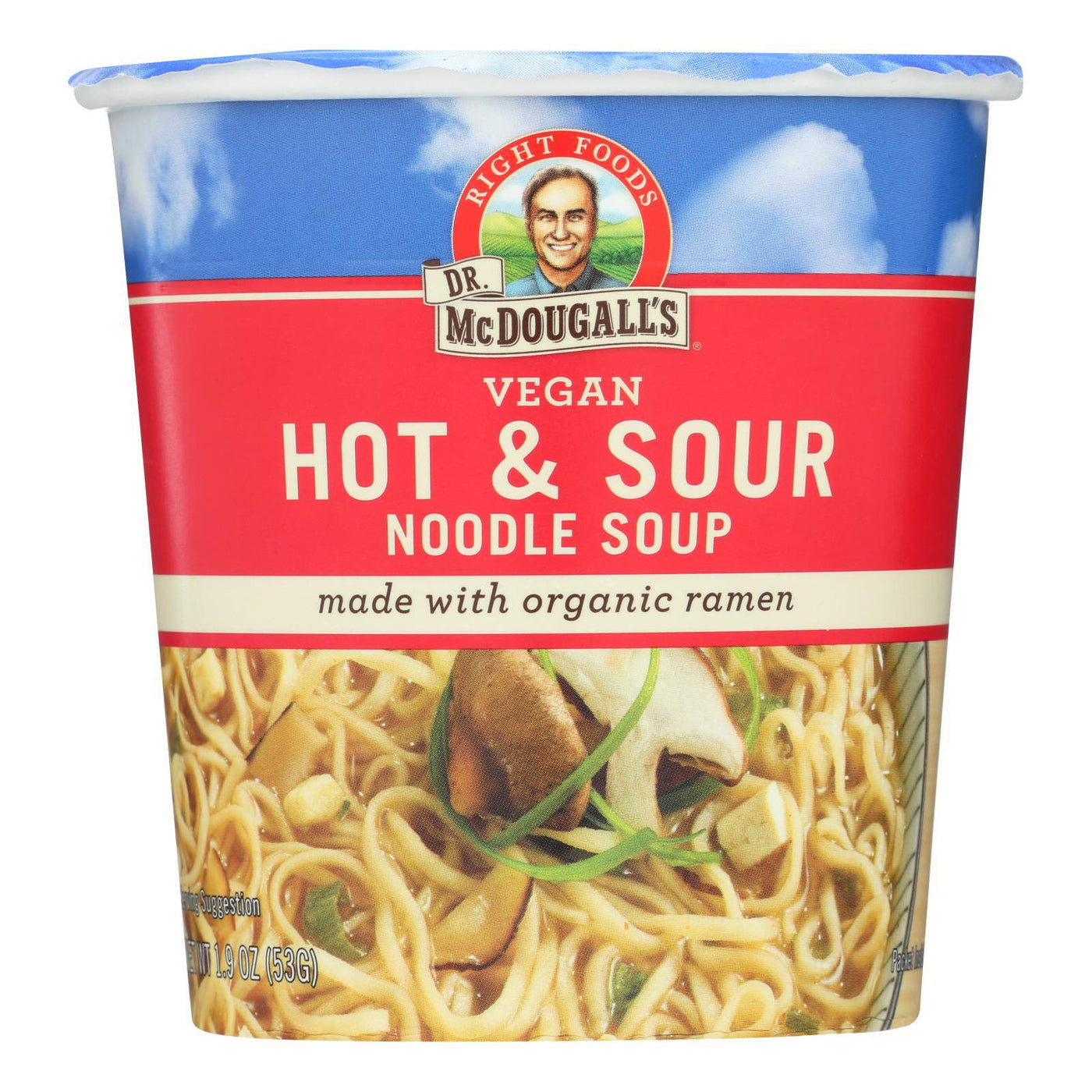 Dr. Mcdougall's Vegan Hot And Sour Noodle Soup Big Cup - Case Of 6 - 1.9 Oz. | OnlyNaturals.us