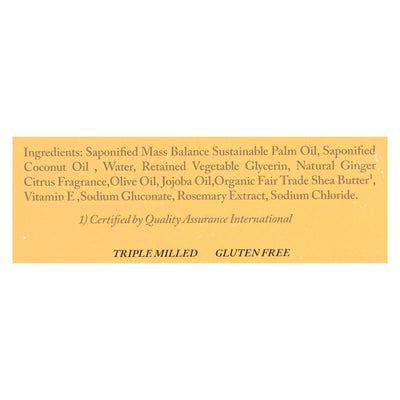 Dr. Woods Castile Bar Soap Ginger Citrus - 5.25 Oz | OnlyNaturals.us