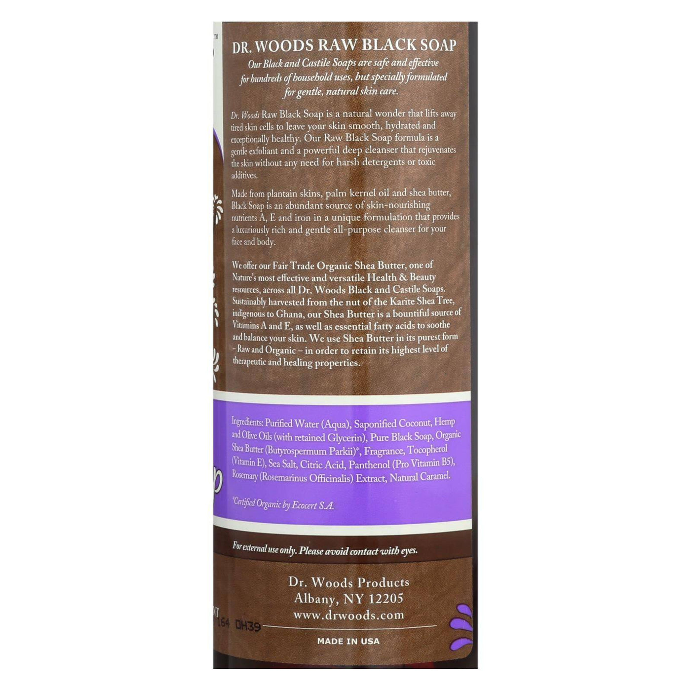 Dr. Woods Shea Vision Pure Black Soap With Organic Shea Butter - 16 Fl Oz | OnlyNaturals.us