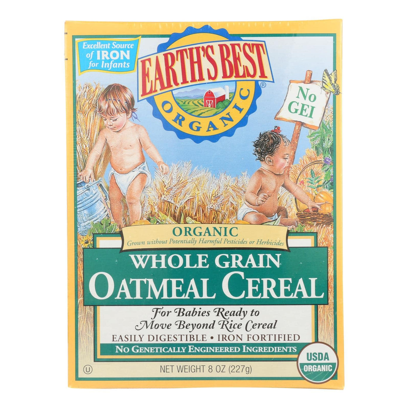 Earth's Best Organic Whole Grain Oatmeal Infant Cereal - Case Of 12 - 8 Oz. | OnlyNaturals.us