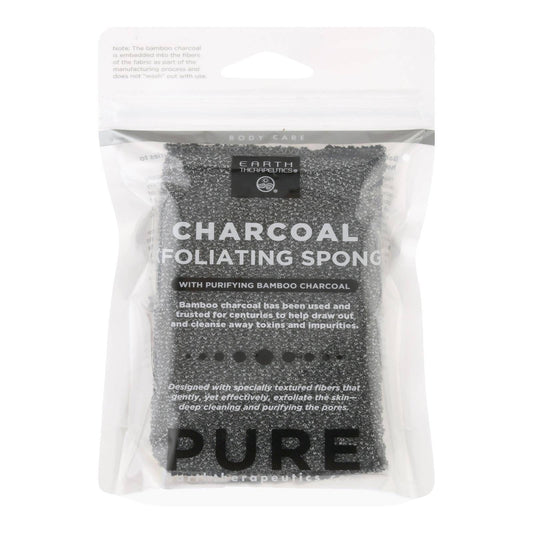 Earth Therapeutics Body Sponge - Purifying Vegetable - Medicinal Charcoal - 1 Count | OnlyNaturals.us