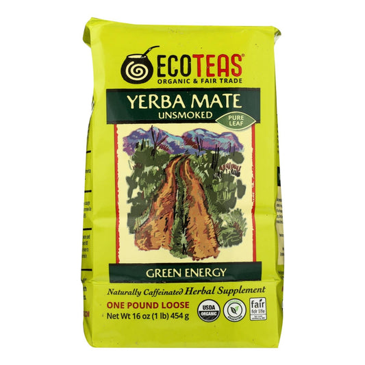 Ecoteas Organic Yerba Mate Unsmoked Green Energy Loose Tea - Case Of 6 - 1 Lb. | OnlyNaturals.us