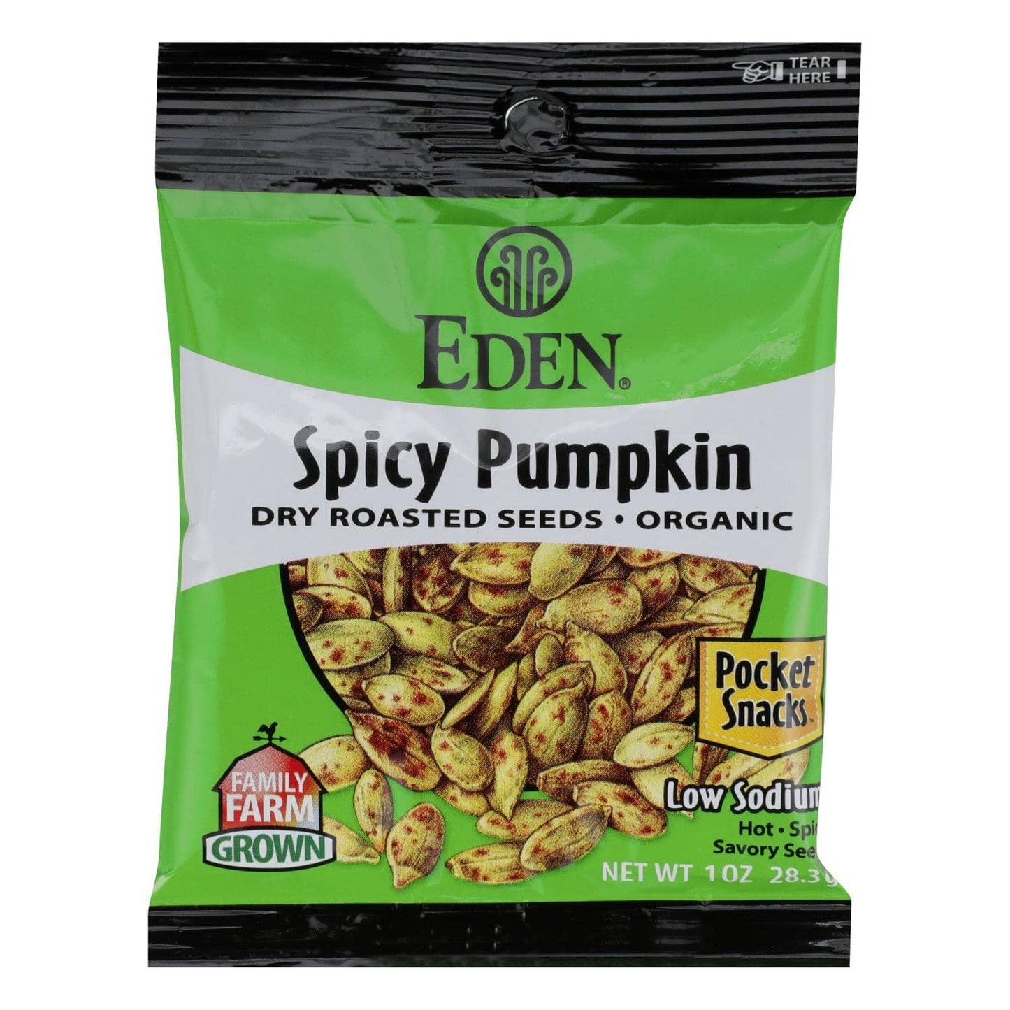 Eden Foods Organic Pumpkin Seeds - Dry Roasted - Spicy - 1 Oz - Case Of 12 | OnlyNaturals.us