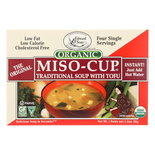 Edward And Sons Organic Traditional Miso - Cup - Case Of 12 - 1.3 Oz. | OnlyNaturals.us