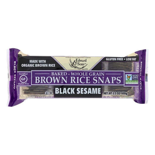Buy Edward And Sons Brown Rice Snaps - Black Sesame - Case Of 12 - 3.5 Oz.  at OnlyNaturals.us