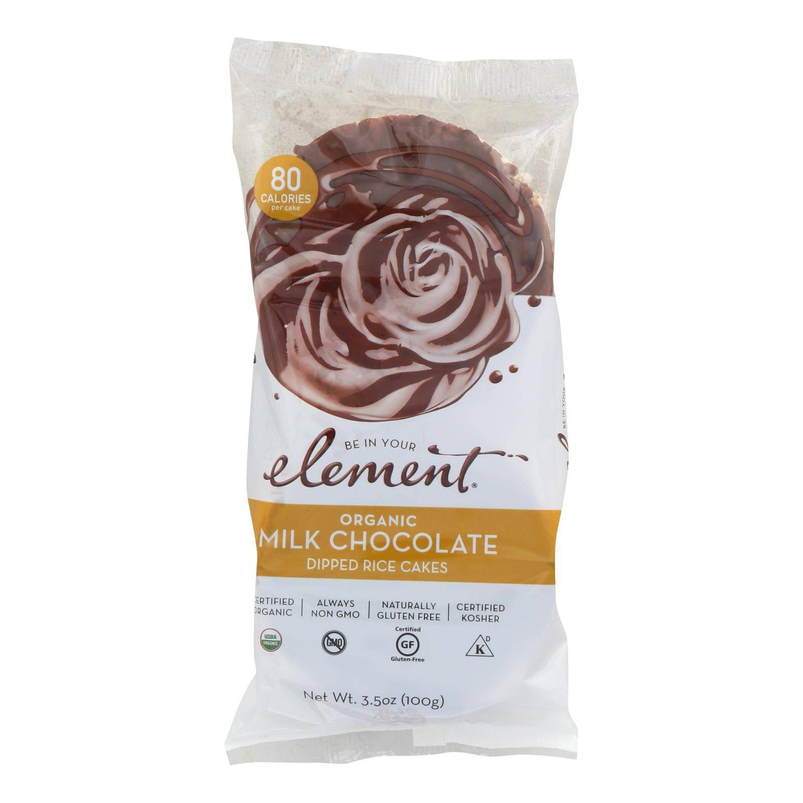 Buy Element Organic Dipped Rice Cakes - Milk Chocolate - Case Of 6 - 3.5 Oz  at OnlyNaturals.us