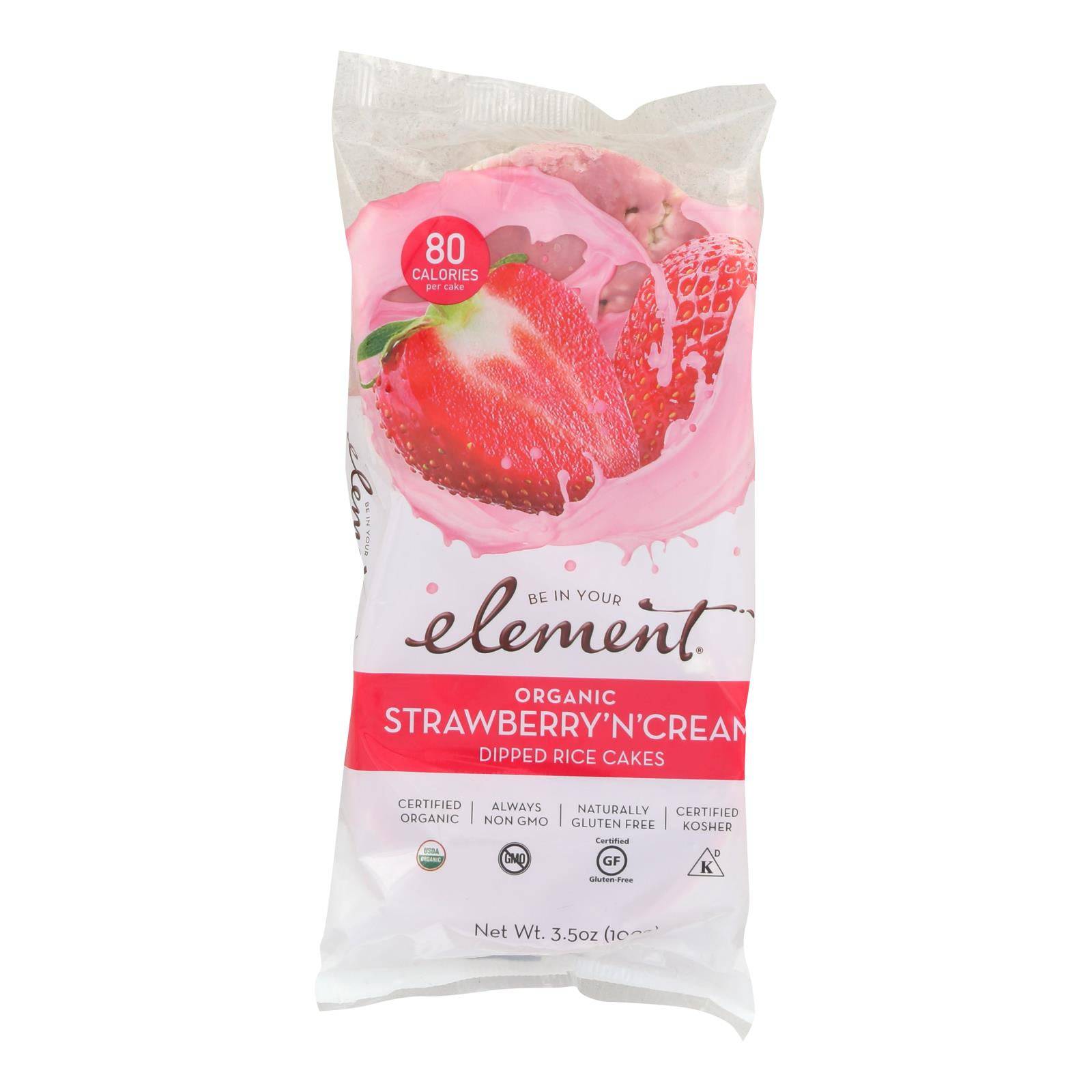 Buy Element Organic Dipped Rice Cakes - Strawberry'n'cream - Case Of 6 - 3.5 Oz  at OnlyNaturals.us