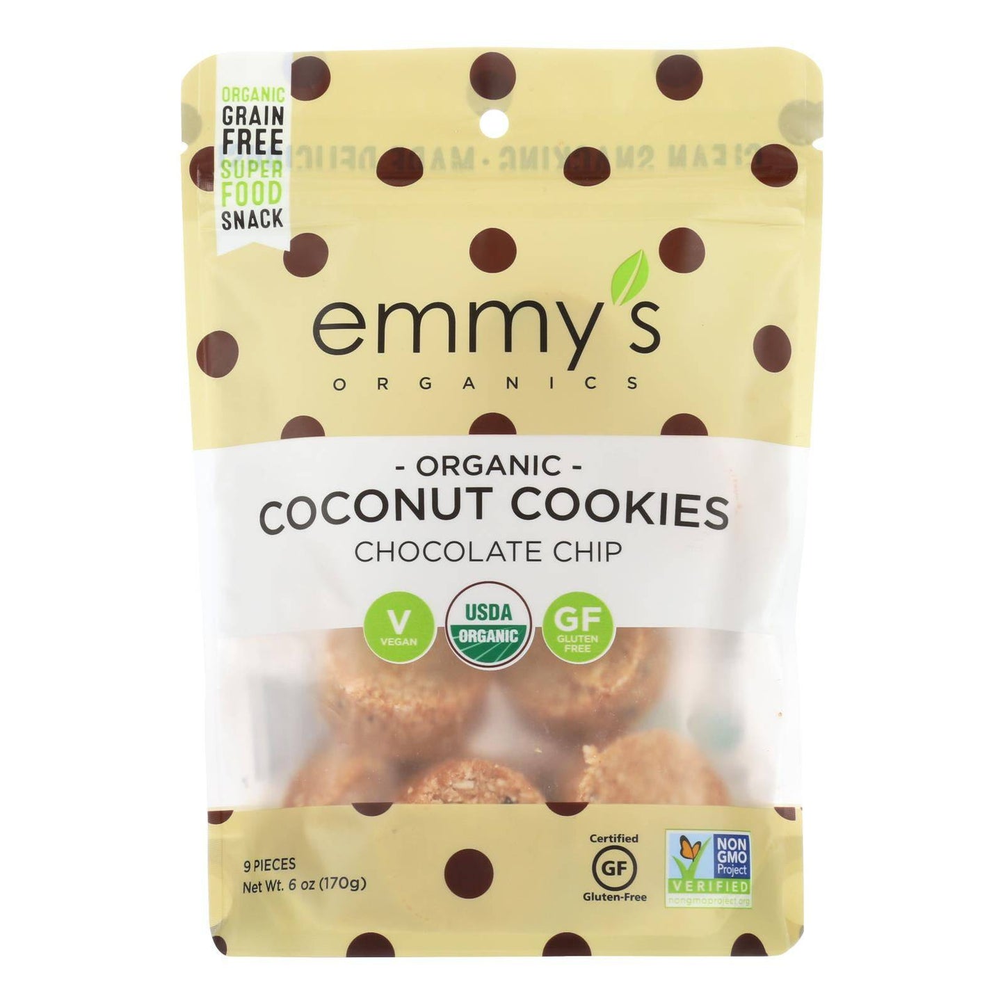 Emmy's Organics  Chocolate Chip - Case Of 8 - 6 Oz. | OnlyNaturals.us