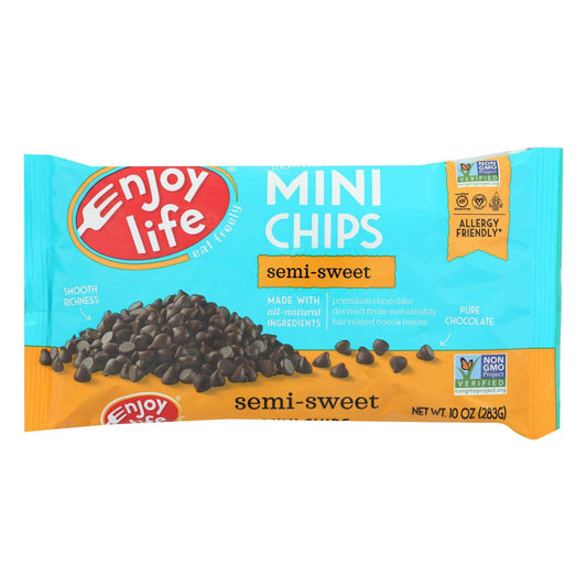 Enjoy Life - Baking Chocolate - Mini Chips - Semi-sweet - Gluten Free - 10 Oz - Case Of 12 | OnlyNaturals.us