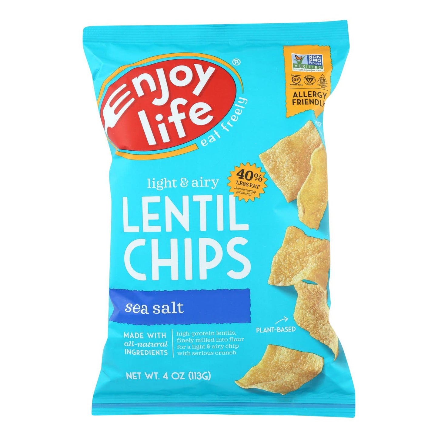 Buy Enjoy Life - Lentil Chips - Plentils - Light Sea Salt - 4 Oz - Case Of 12  at OnlyNaturals.us