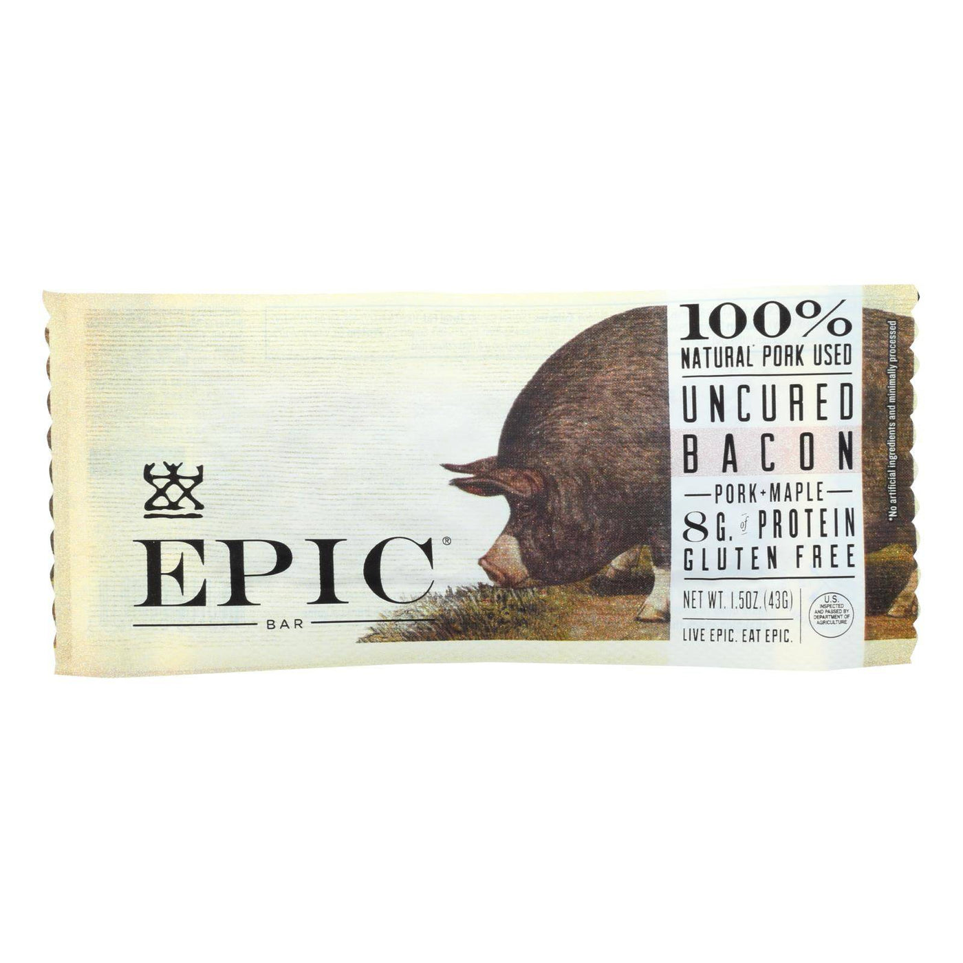 Epic - Bar - Pork - Maple - Uncured Bacon - Case Of 12 - 1.5 Oz | OnlyNaturals.us