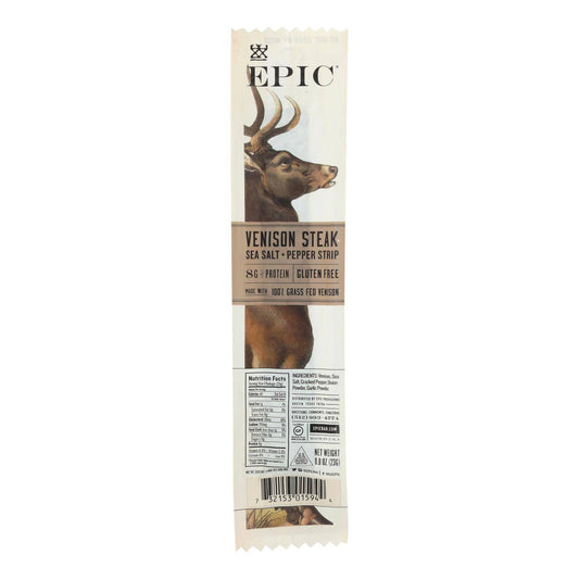 Epic - Strips - Venison Steak - Case Of 20 - .8 Oz | OnlyNaturals.us