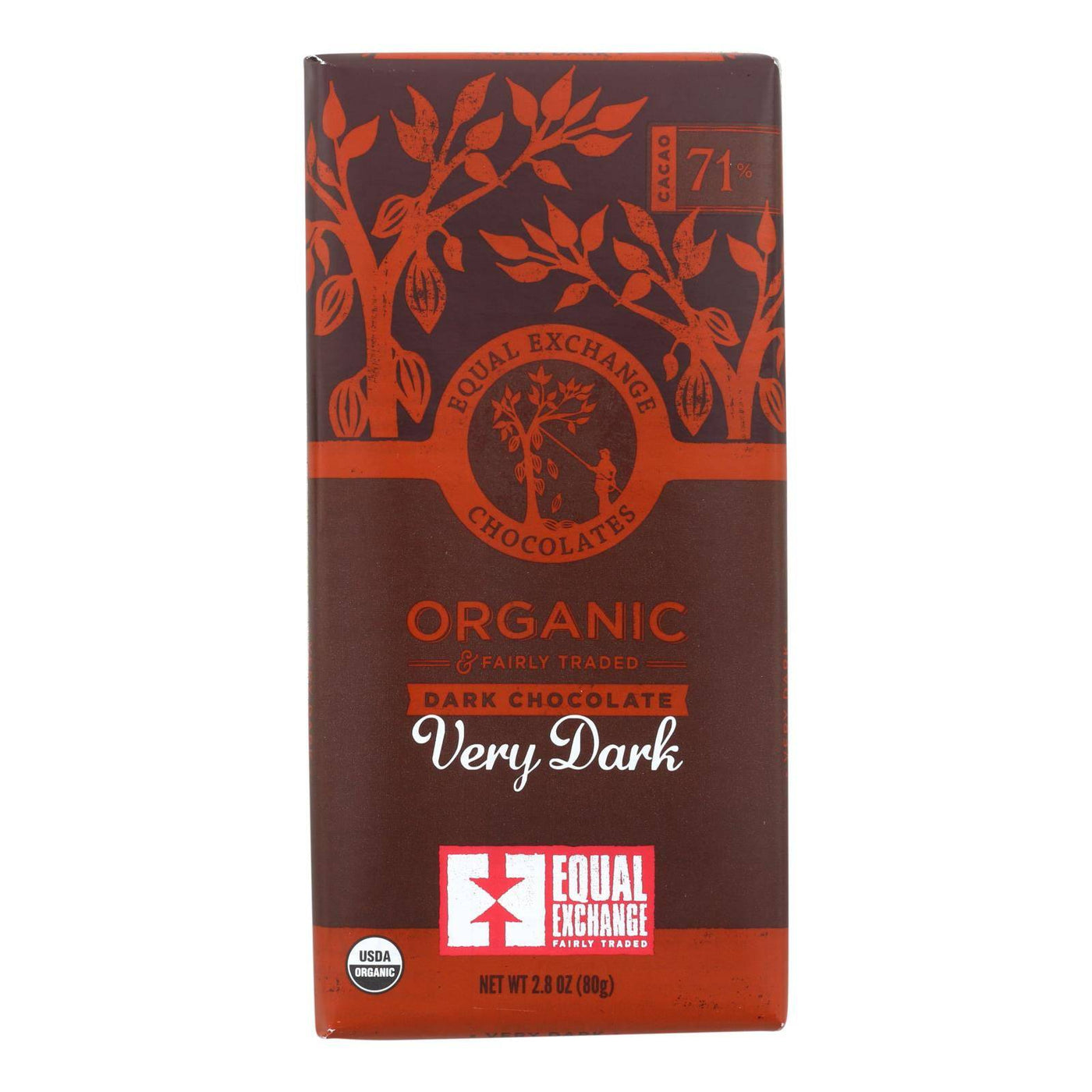 Equal Exchange Organic Chocolate Bar - Very Dark - Case Of 12 - 2.8 Oz. | OnlyNaturals.us