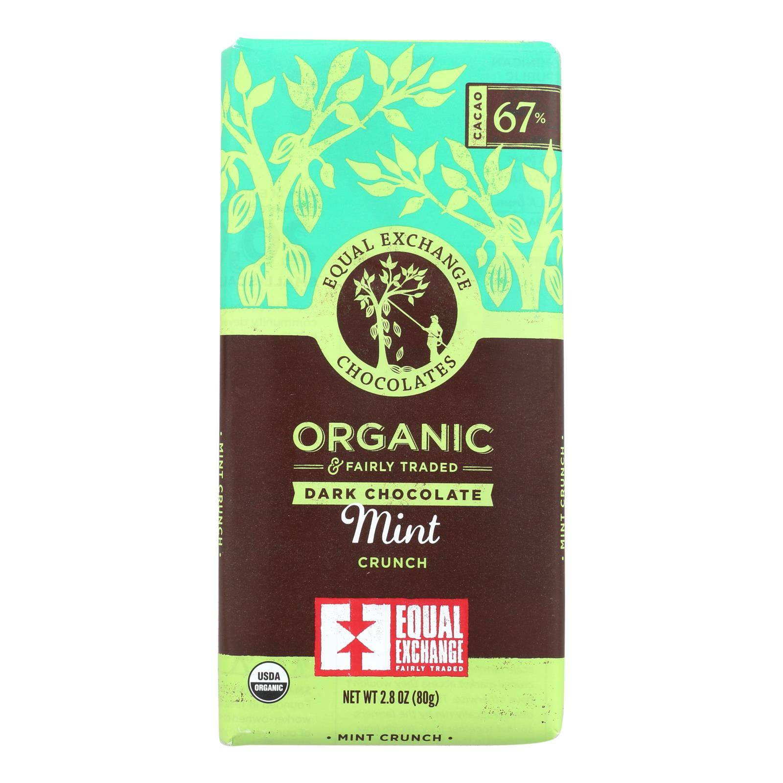 Buy Equal Exchange Organic Dark Chocolate Bar - Mint Crunch - Case Of 12 - 2.8 Oz.  at OnlyNaturals.us