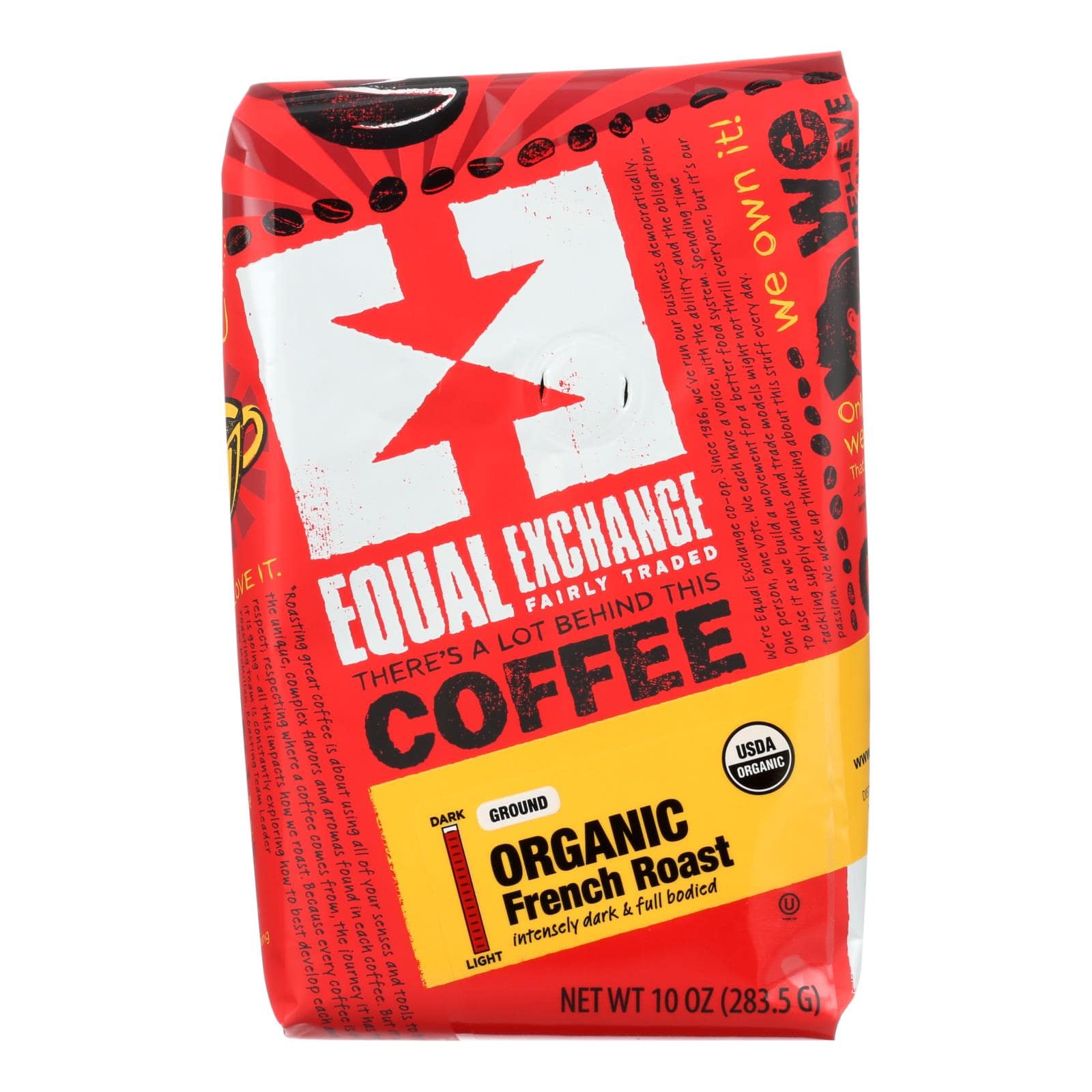 Equal Exchange Organic Drip Coffee - French Roast - Case Of 6 - 10 Oz. | OnlyNaturals.us