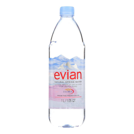 Evians Spring Water Bottled Water - Water - Case Of 12 - 33.8 Fl Oz. | OnlyNaturals.us