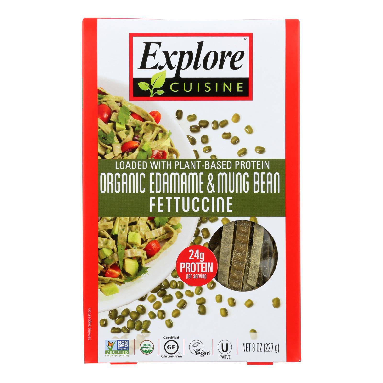 Explore Cuisine - Fettuccine Pasta - Edamame & Mung Bean - Case Of 6 - 8 Oz. | OnlyNaturals.us