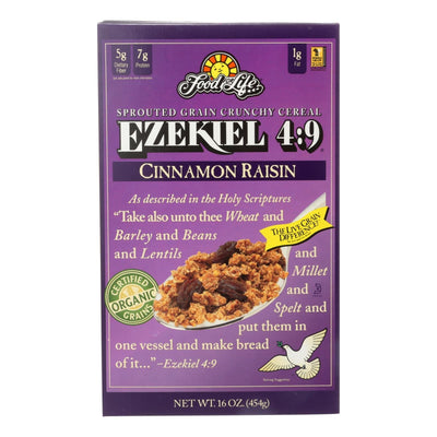 Food For Life Baking Co. Cereal - Organic - Ezekiel 4-9 - Sprouted Whole Grain - Cinnamon Raisin - 16 Oz - Case Of 6 | OnlyNaturals.us