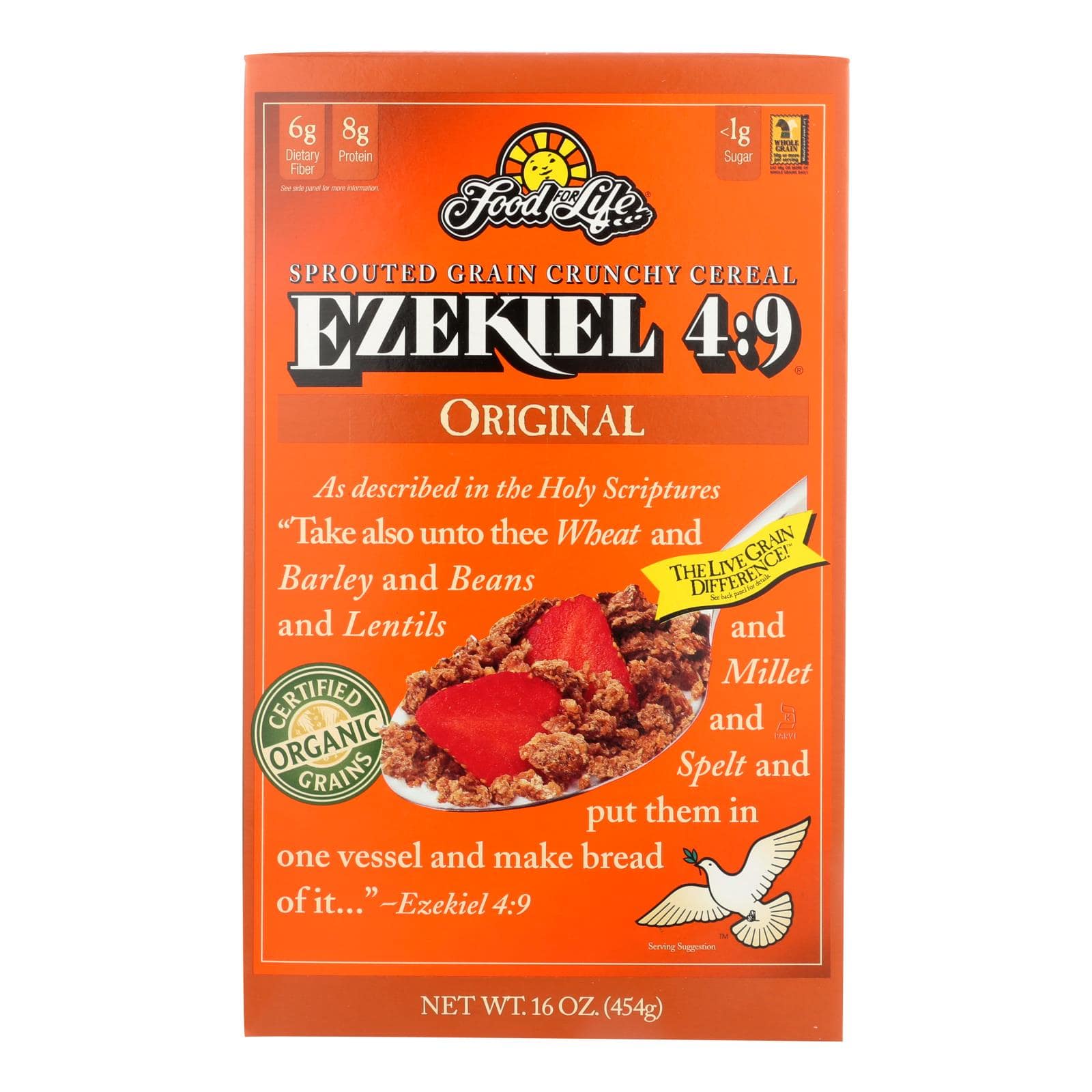 Food For Life Baking Co. Cereal - Organic - Ezekiel 4-9 - Sprouted Whole Grain - Original - 16 Oz - Case Of 6 | OnlyNaturals.us