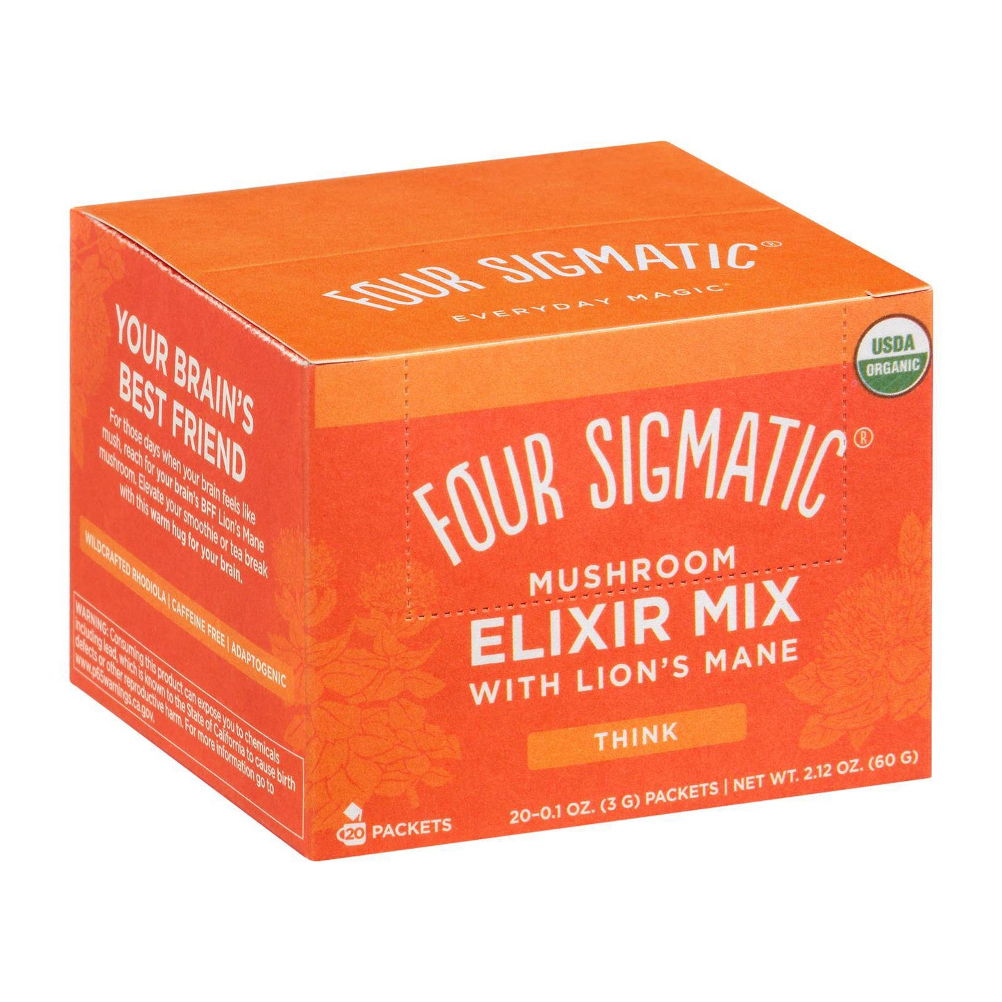 Four Sigmatic - Mushroom Elixir - Organic Lions Mane Mushroom - 20 Ct | OnlyNaturals.us