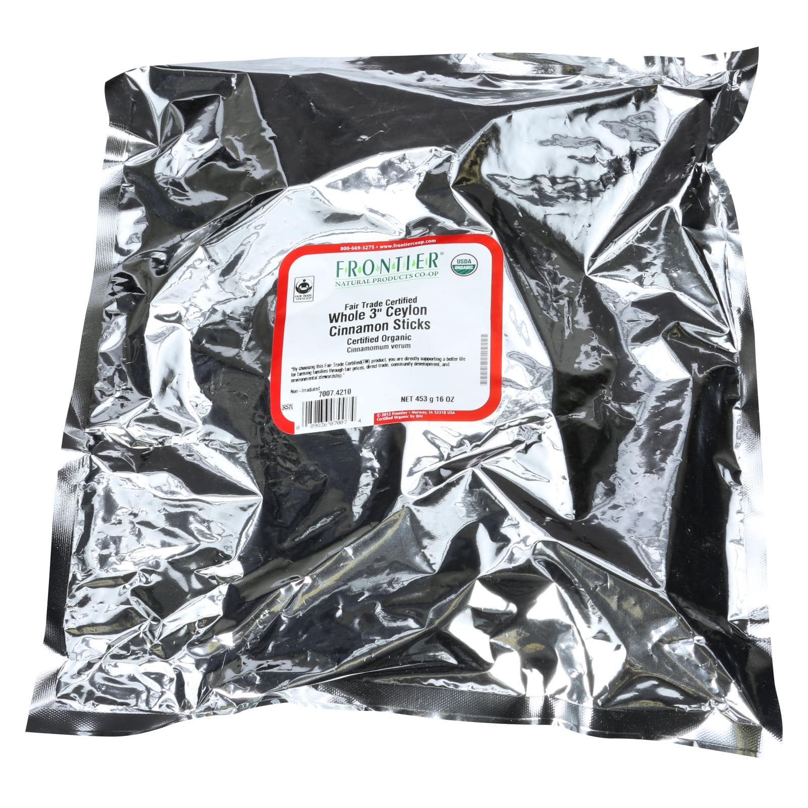 Buy Frontier Herb Cinnamon Organic Fair Trade Certified Sticks 3 In Ceylon - Single Bulk Item - 1lb  at OnlyNaturals.us