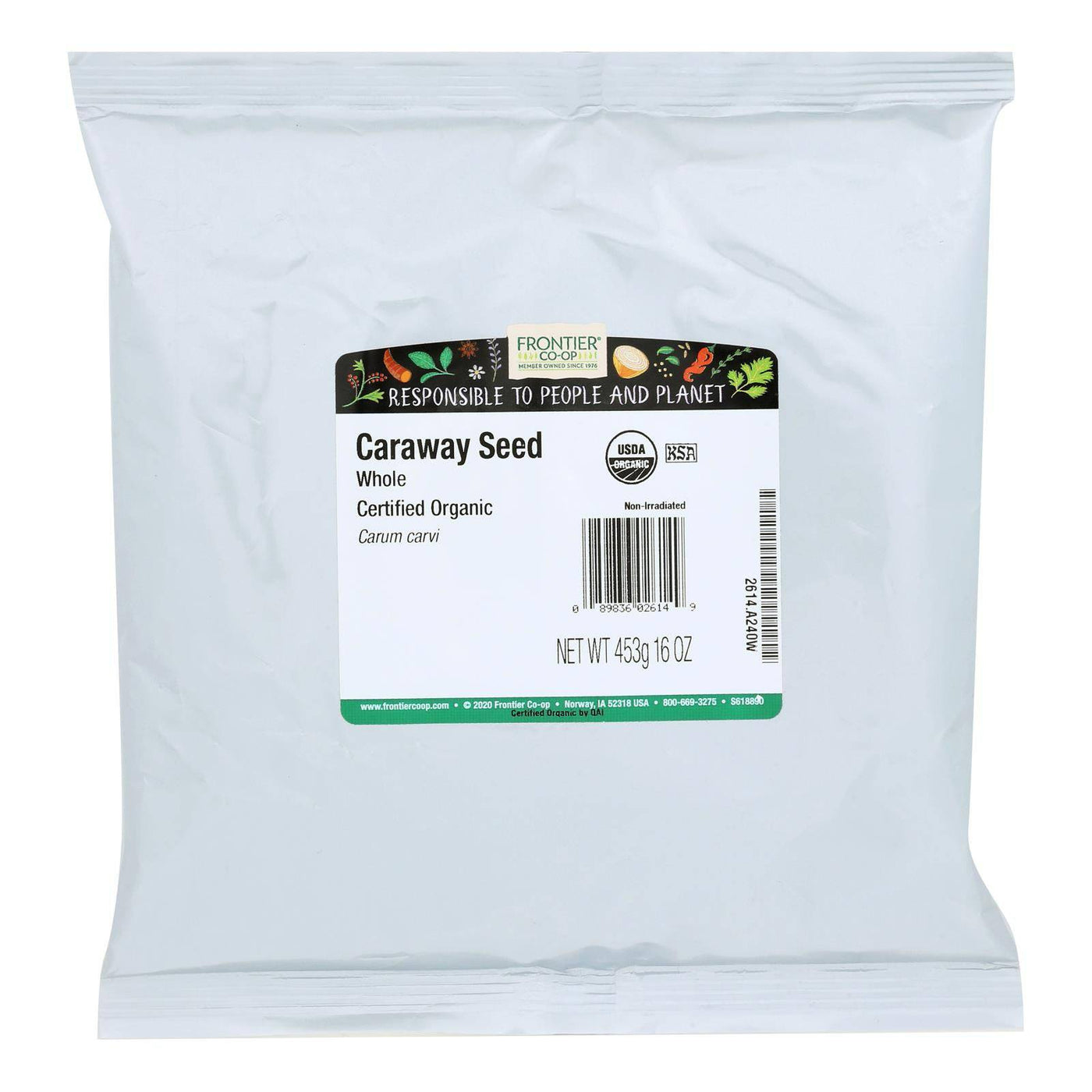 Frontier Herb Caraway Seed Organic Whole - Single Bulk Item - 1lb | OnlyNaturals.us