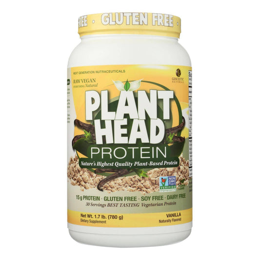 Buy Genceutic Naturals Plant Head Protein - Vanilla - 1.65 Lb  at OnlyNaturals.us